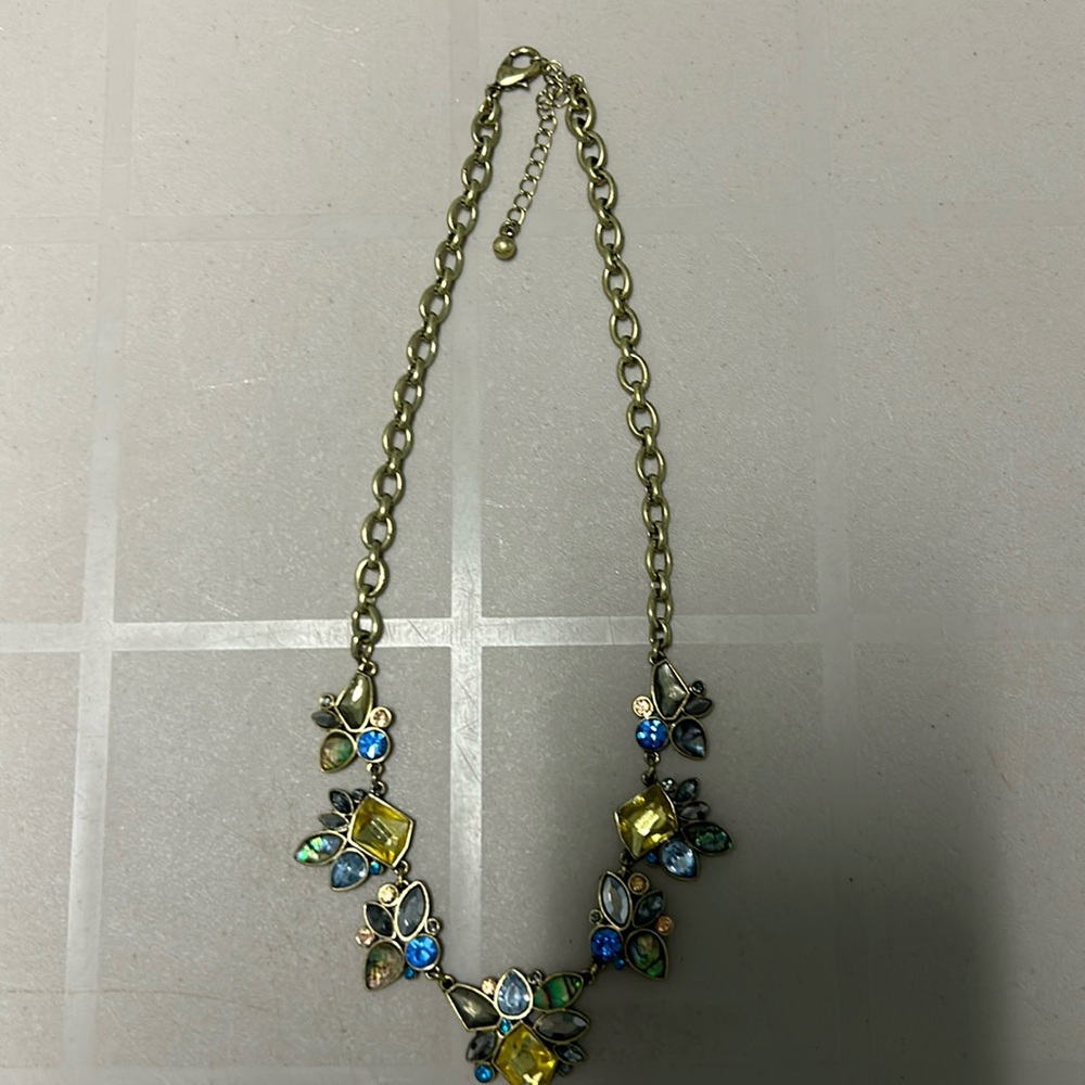 NEW Blue & Crystal Paula Shell Cluster Necklace